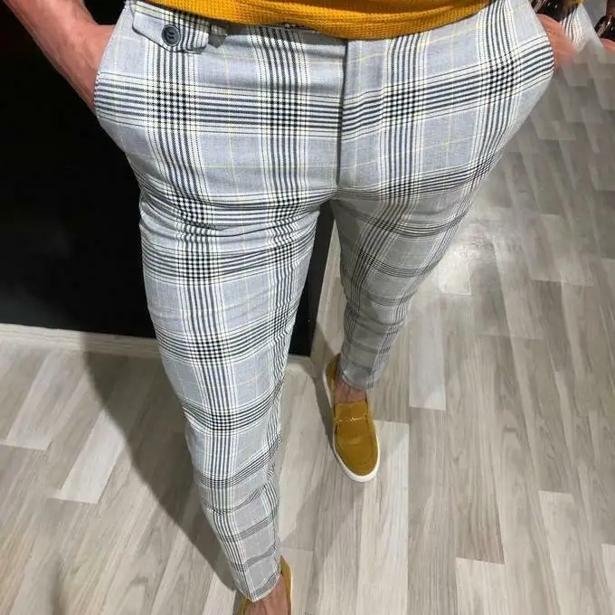 plaid track pants men