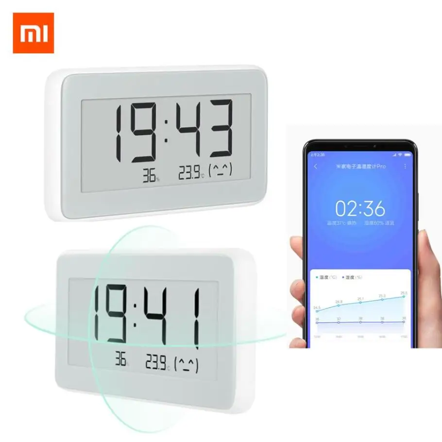 Upgrade Version] MMC E-Ink Screen BT2.0 Smart Bluetooth Thermometer  Hygrometer Works with App Home Gadget Tools From