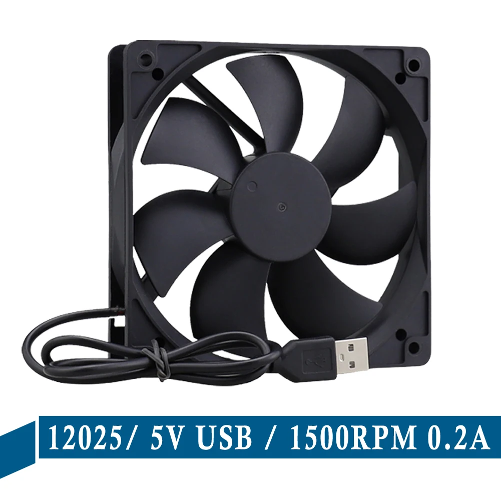 1Pieces Gdstime 12025 DC 5V USB 1500RPM 0.2A 120mmx25mm 120mm Brushless Axial Cooler Fan 12cm PC CPU Computer Case Cooling Fan-animated-img