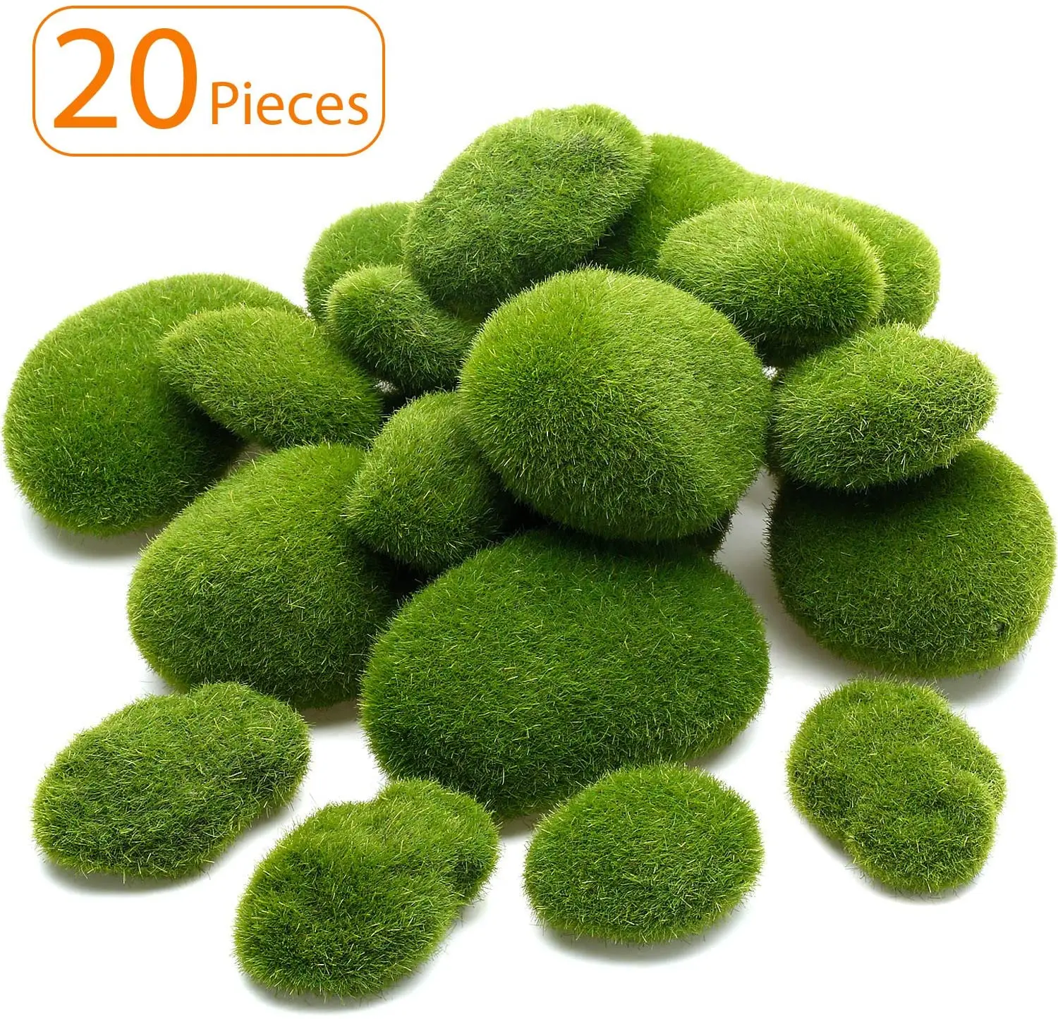 Creative Crafts 30pcs Green For Garden And Crafting Artificial Moss Rocks  Simulation Plant DIY Decoration Fake Stone