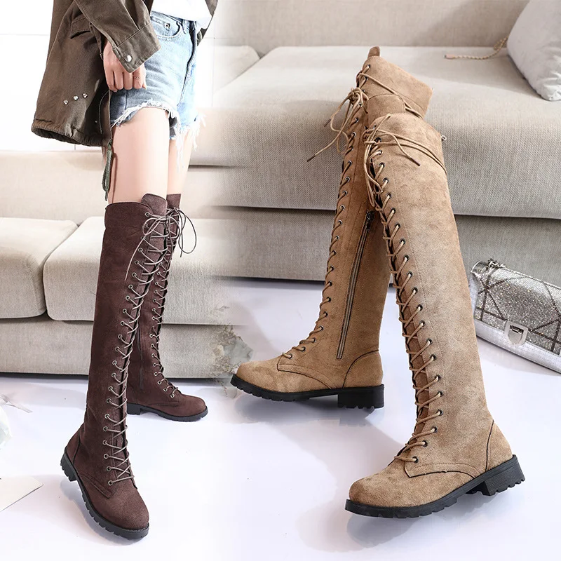 knee high boots khaki