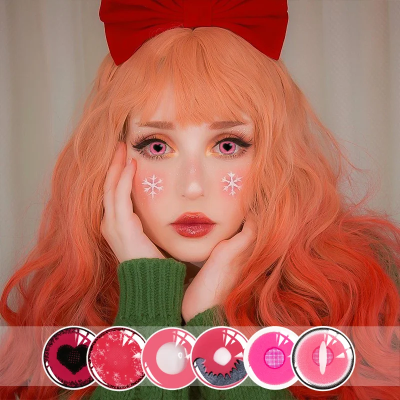 Αγορά Φροντίδα υγείας | Bio-essence 2Pcs/Pairs Contact Lenses Anime  Lentillas Rojas Cosplay Cosmetics For Eyes Lenses For Eyes Colored Pink  Lens Belleza