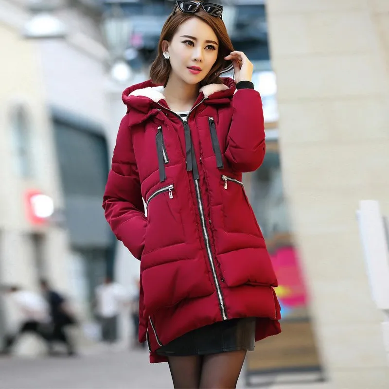 Maternity Winter Coat Long Hooded 