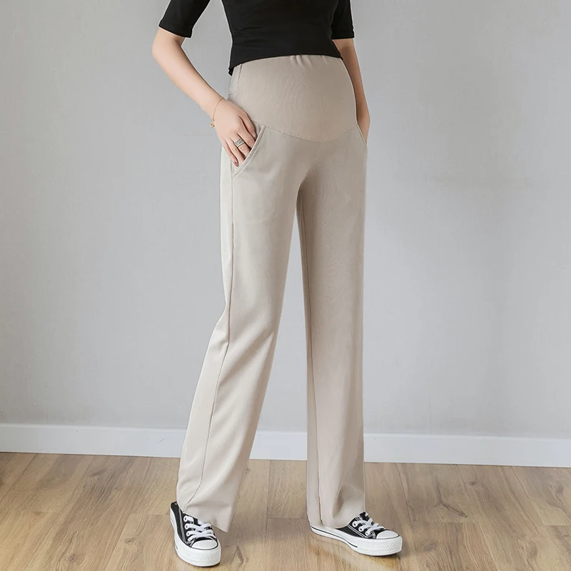 maternity work pants pregnancy pants extender maternity office wear  clothing fashion maternity trousers adjuster premama clothes Color: khaki,  Maternity Size: L