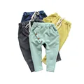 בנים מכנסיים כותנה מוצקה ילדים אביב בגדי סתיו ילדים מכנסי הרמון למכנסי תינוק בן