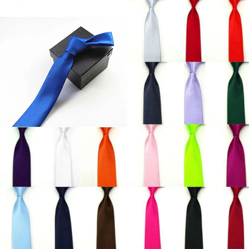 MEN ADULT 5CM Solid Tie NEW s Neck  Party Neckties Color Accessories Business Wedding Fashion Wholesale  CD189-animated-img