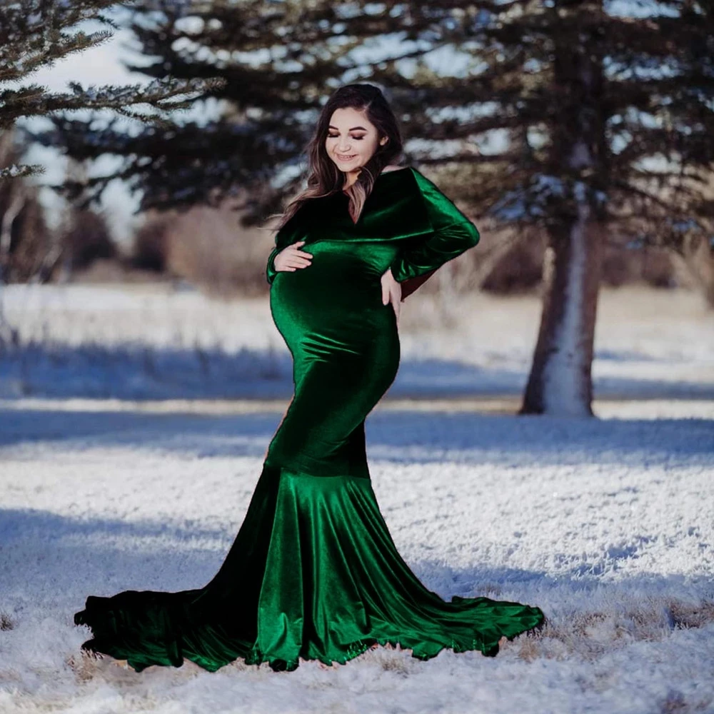 קנו אלי אקספרס | Velvet Maternity Dress 