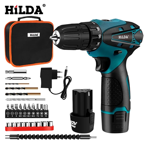 HILDA Cordless Screwdriver Electric 
