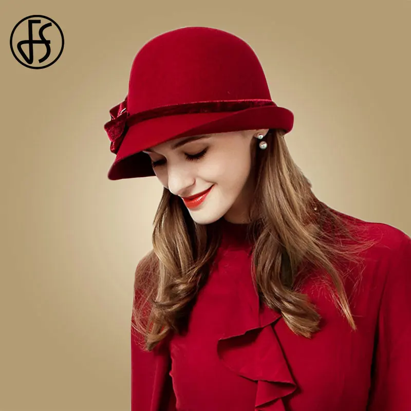 red ladies hats