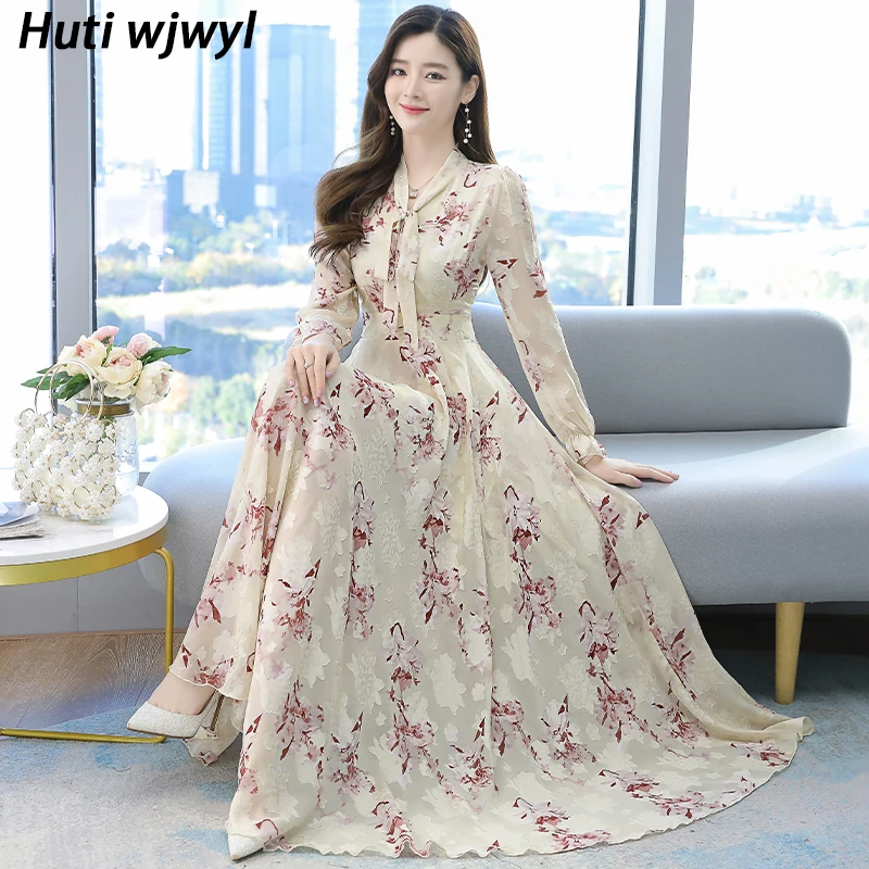 2022 new Floral Chiffon Boho Beach Maxi 
