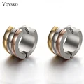 2019 New Design 1 Pair Men Woman Jewelry Ear Stud Earrings Cool Punk Men's Stainless Steel Hoop Piercing Round Earring Accessory