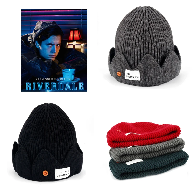 Acquistare Cappelli da uomo | 3 styles Jughead Jones Riverdale Cosplay  Winter Warm Beanie Hat Topic Exclusive Crown Knitted Cap hats Embroidered  dome hat
