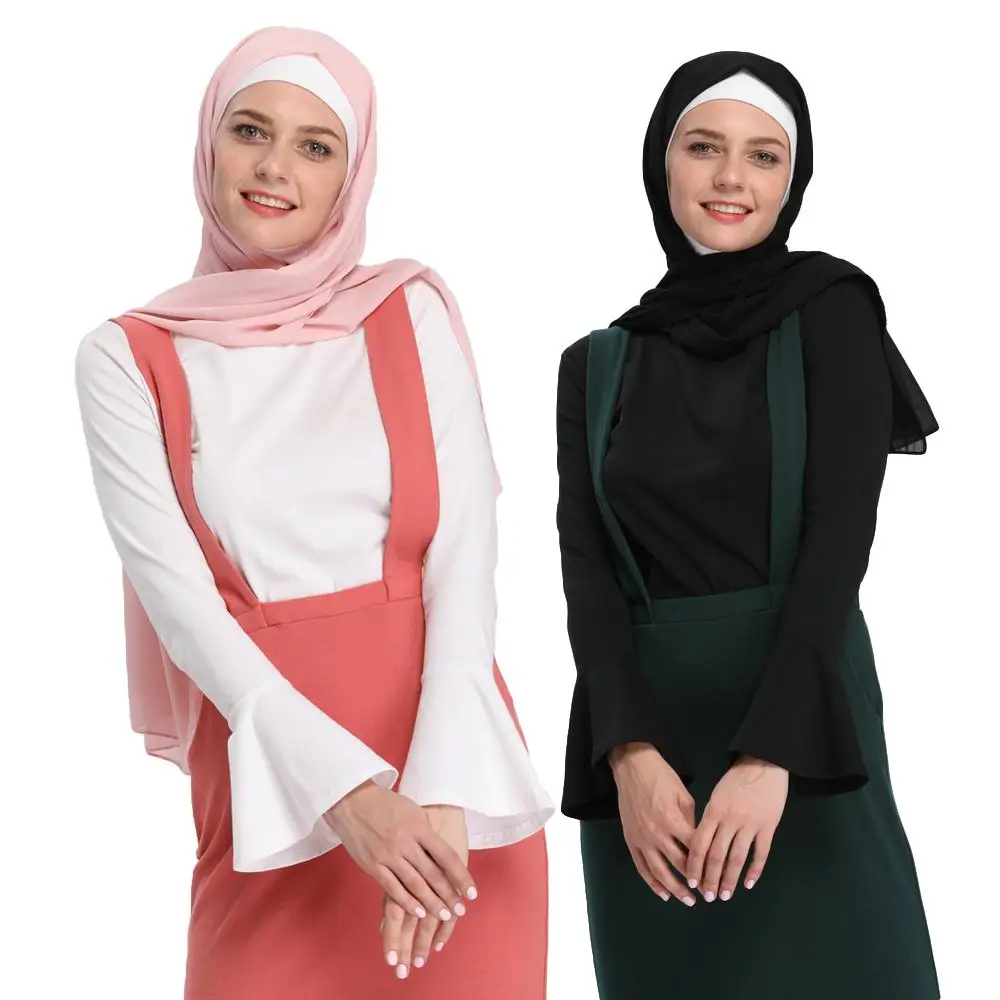 Muslim Women Tops Undershirt Abaya Long 