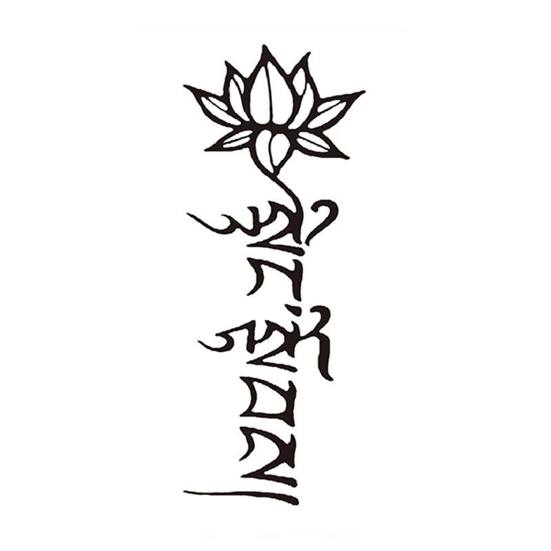קנו קעקועים ואמנות גוף | Temporary Tattoo Stickers Black Tibetan Buddhism  Sanskrit Lotus Fake Tattoos Waterproof Tatoos Arm Legs Large Size for Women  Men