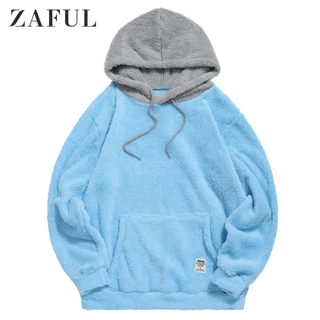 ZAFUL Winter Colorblock Splicing Faux 