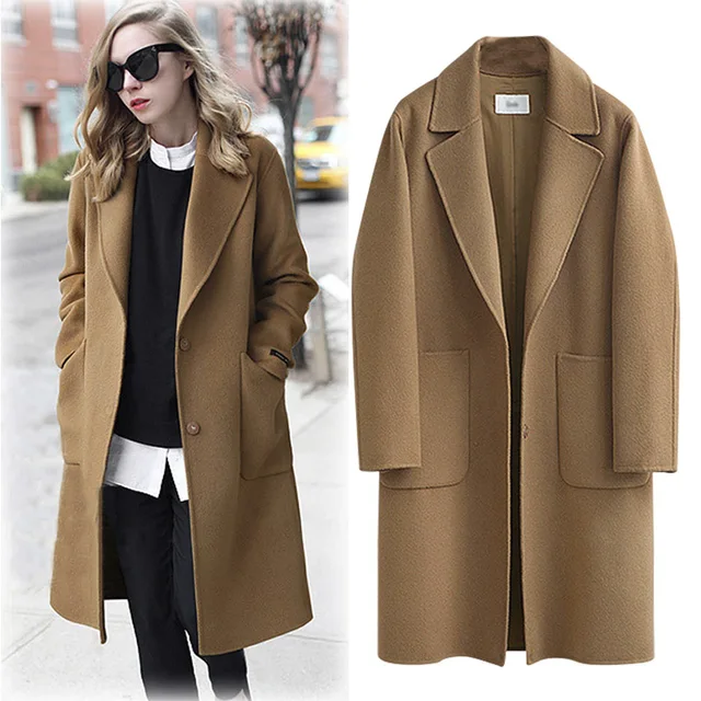 ladies camel long coat