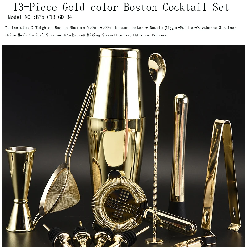 Купить Кухня, столовая и бар Cocktailshaker 13piece Gold Boston