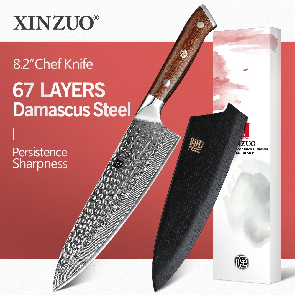 SHAN ZU 67 Layers Damascus Chef Knife 8 Inch Japanese Steel Kitchen Knife,  High Carbon Super sharp Steel Professional Knives - AliExpress