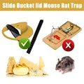 Mice Trap Reusable Smart Flip and Slide Bucket Lid Mouse Rat trap Humane Or Lethal Trap Auto Reset Rat Door Style Multi Catch preview-2
