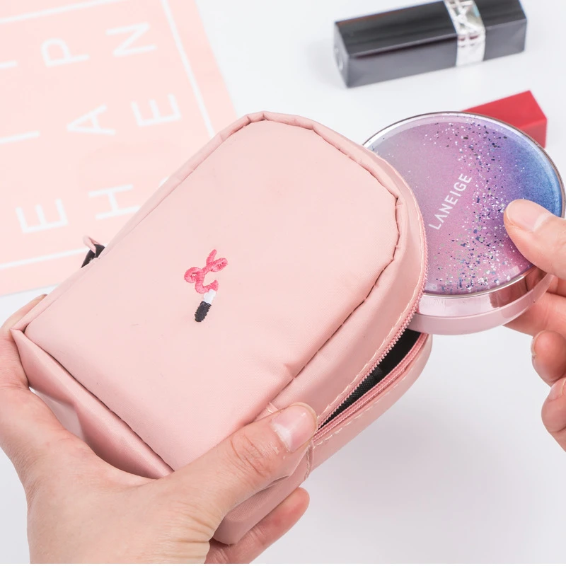 Mini Makeup Bag for Purse PU Cosmetic Bag Waterproof Toiletry Bag