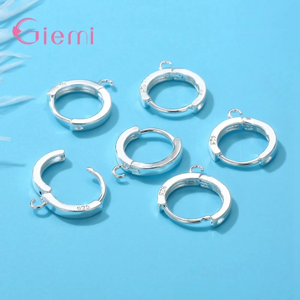 Hot Sale 925 Sterling Silver Earrings Accessories Fashion Simple DIY Making For Women Hoop Earings Jewelry Findings-animated-img