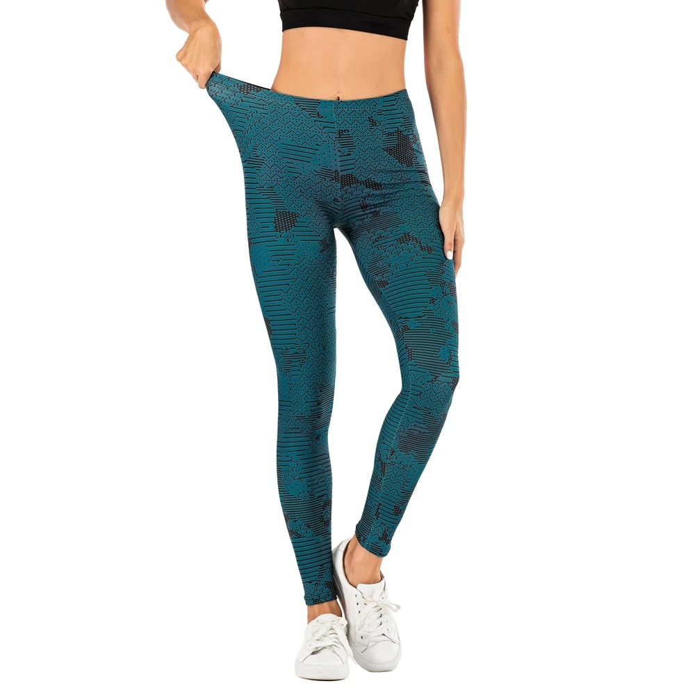 Αγορά Παντελόνια και Φούστες  Brand Fashion Woman Pants Sexy Women Legging  Dark Blue Printing Fitness leggins Slim legins Soft and stretchy Leggings