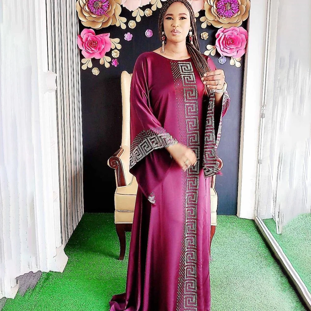 Dashiki Dress Silk Beading Abaya Dubai 