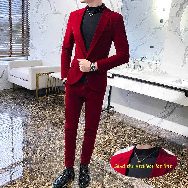 red suit with turtleneck