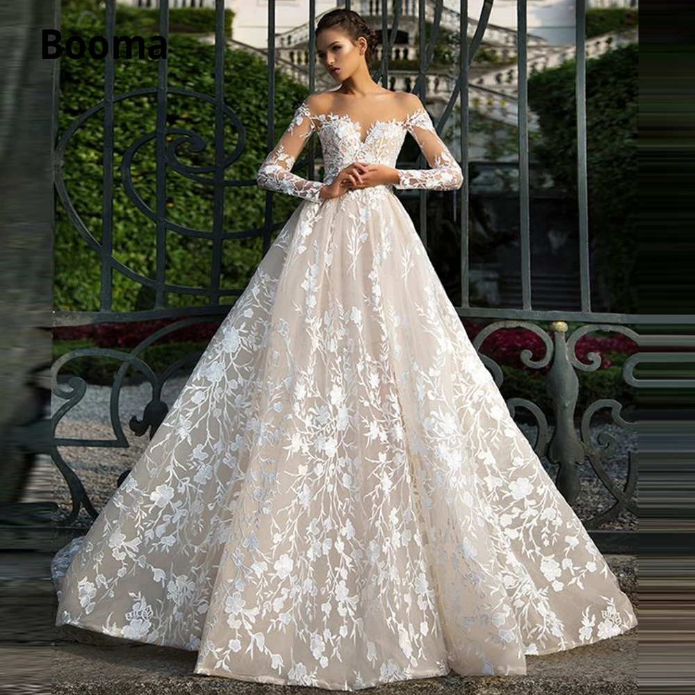 Booma Champagne Wedding Dresses Long 