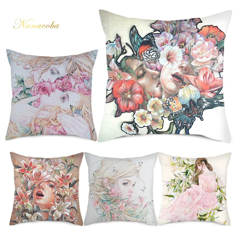 Lady Lovely Girls  Classical Magical Mind Imagination Cushion Cover Pillow Case 