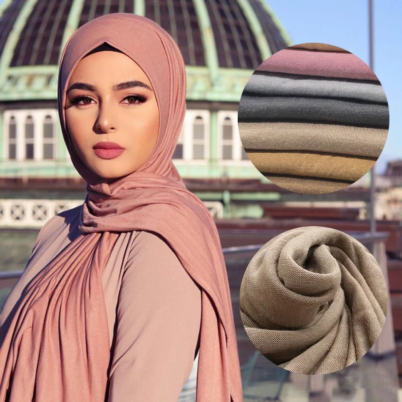 Αγορά Παραδοσιακά | Muslim Women Girls Hijab Scarf Islamic Shawls Wraps  Jersey Fabric Solid Shawls Plain Style 60*170cm Wholesale