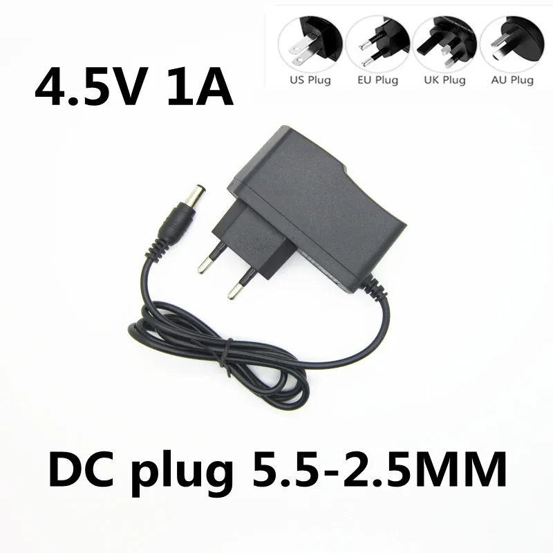 1PCS High quality AC 110v-240v 4.5V 1A 1000mA power adapter 4.5 V Volt LED 4.5V1A power supply DC 5.5*2.5~2.1 MM-animated-img