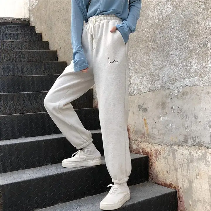 Street Style Letter Embroidery Joggers 