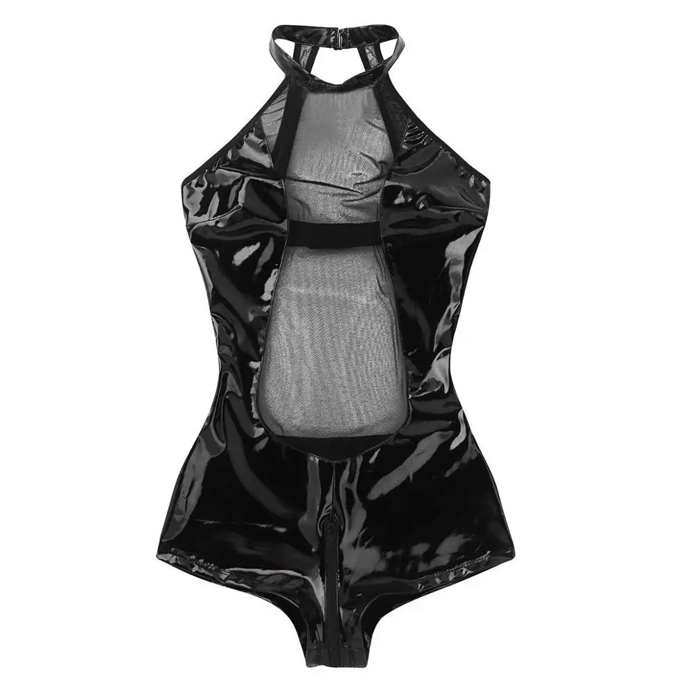 Купить Экзотическая одежда | Sexy Open Crotch Leather Bodysuit for Sex See  Through Breast Exposing Jumpsuit Crotchless Erotic Sexi Latex Lingerie  Catsuit