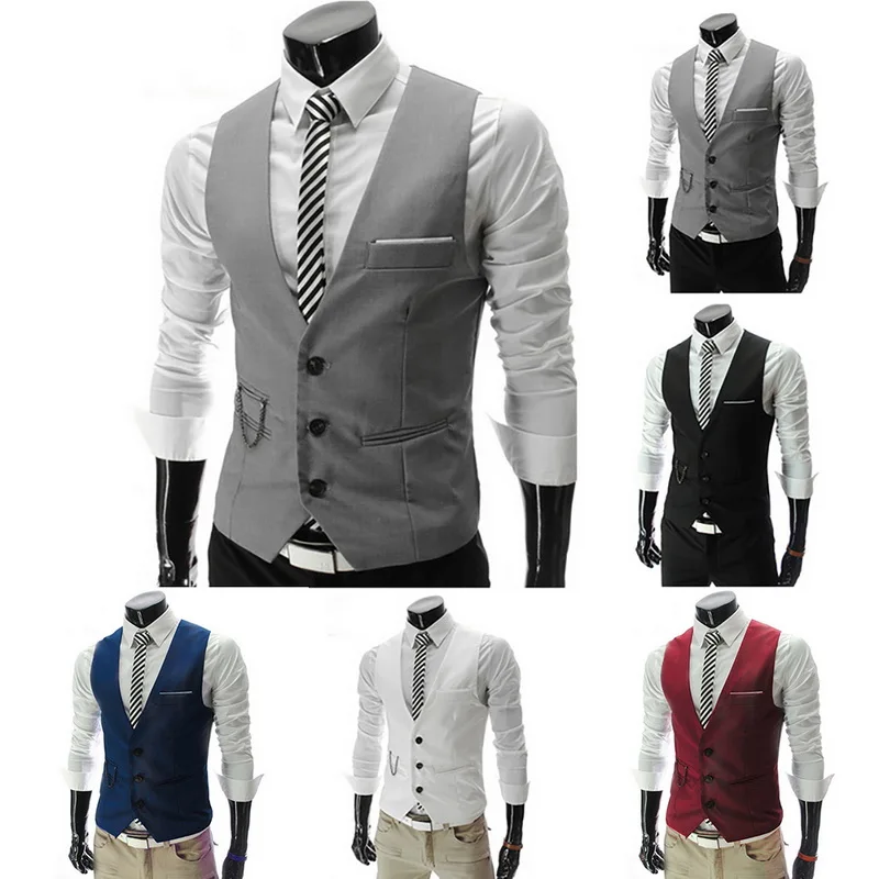 2020 Hot Men Formal Dress Suit Vests 