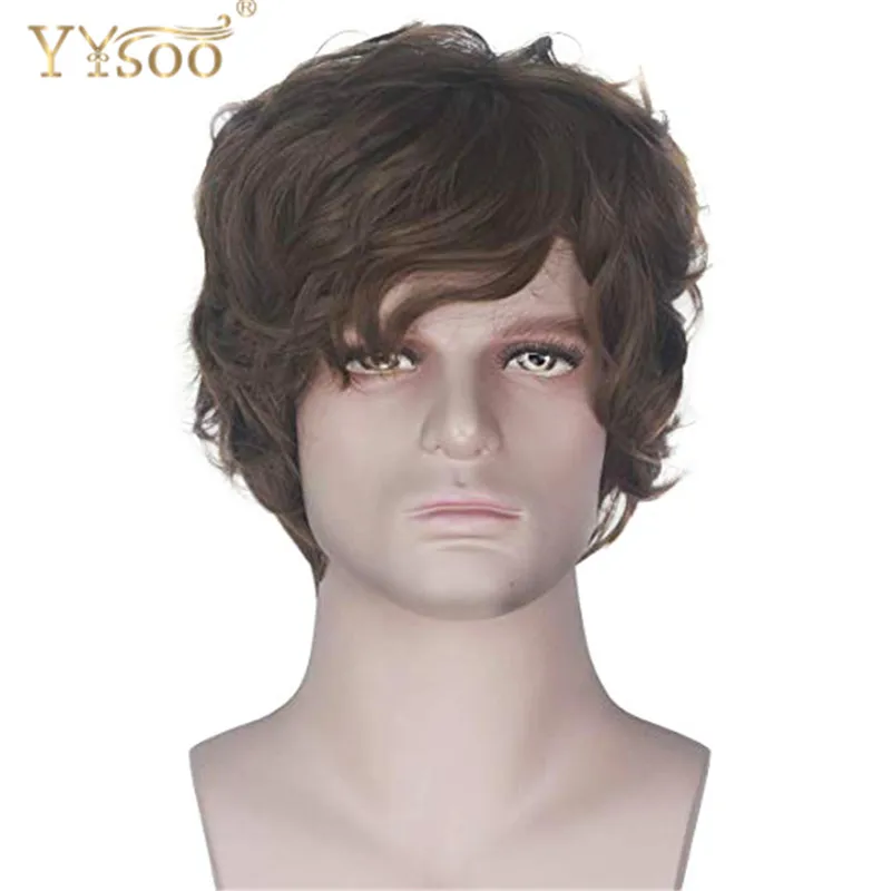 Short brown hair wig male Clearance