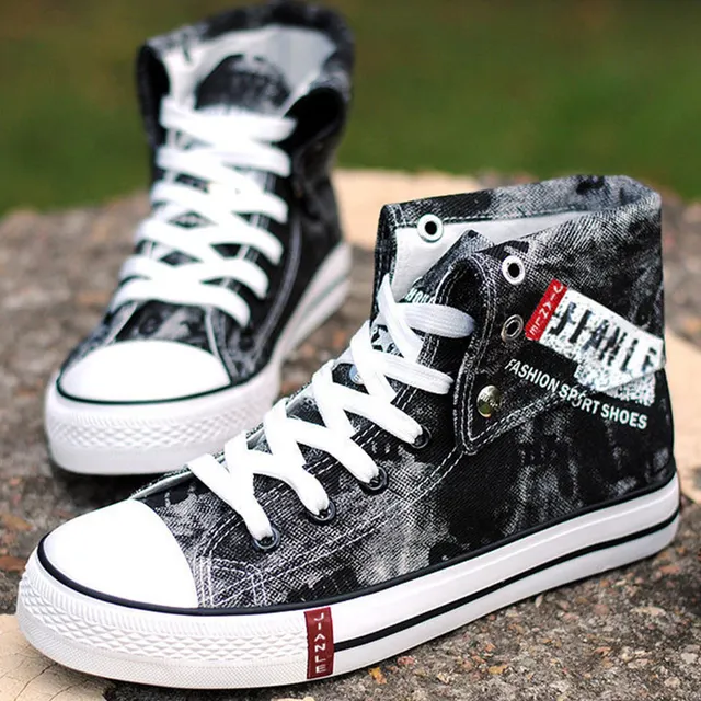 High quality brand canvas sneakers boys size 45 high top sneakers rubber comfort shoes men sneakers