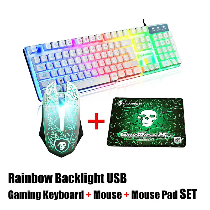 led rainbow keyboard and mouse