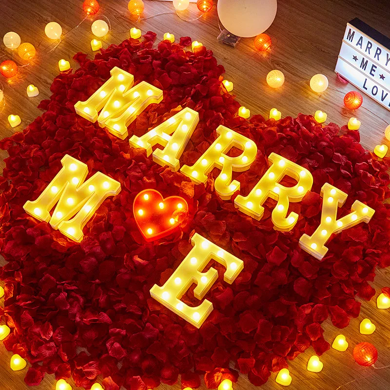 16 / 22CM 26 English Letters DIY Combination LED Lamp Wedding Birthday Confession Proposal Decoration Letter Lamp