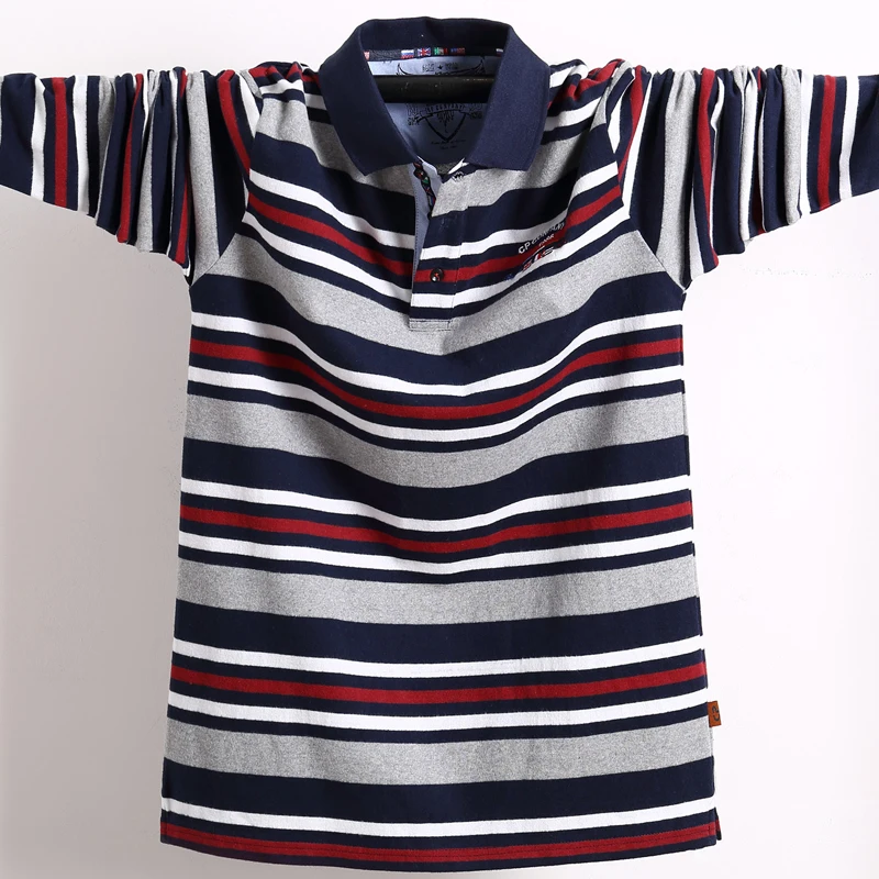 striped polo long sleeve mens