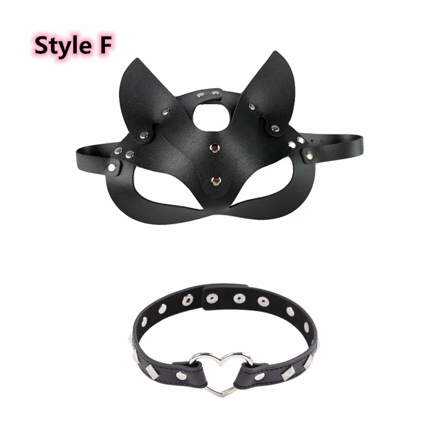 Купить Секс товары | Erotic Leather Cat Eye Ears Mask Accessories with  Rivet Collar for Men Women Fetish Bdsm Bondage Flirt Sex Toys