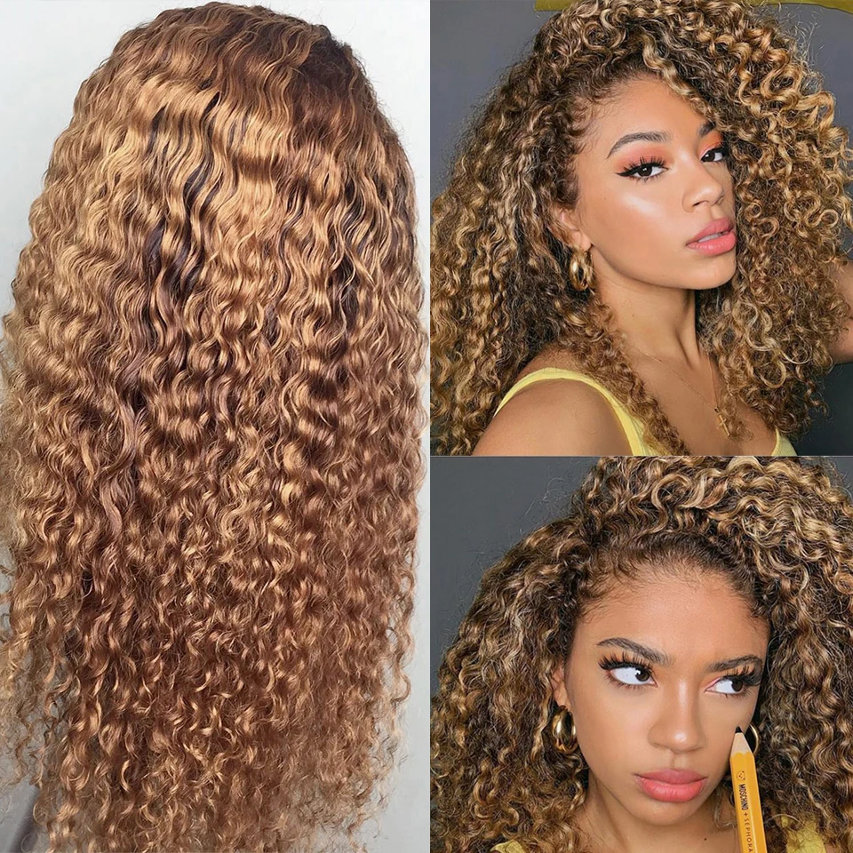 highlight curly bob wig