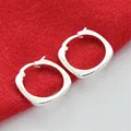 925 Sterling Silver Simple Small Square Earrings For Women Fashion Jewelry Wedding Accessories Silver Earrings preview-4