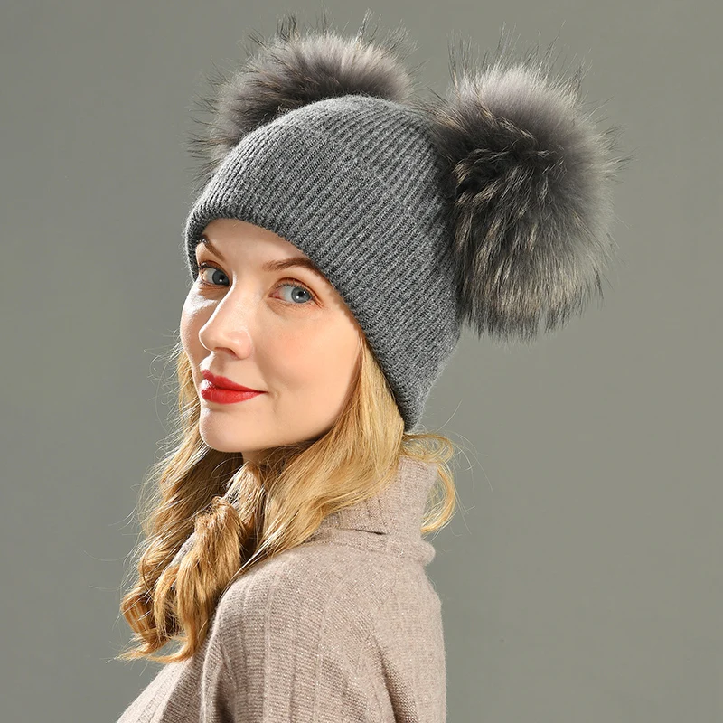 bobble hat real fur