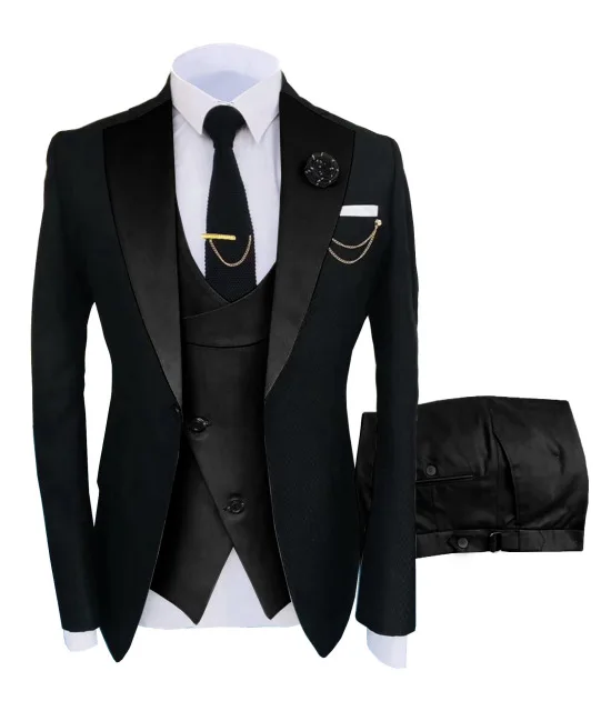 black wedding suit men