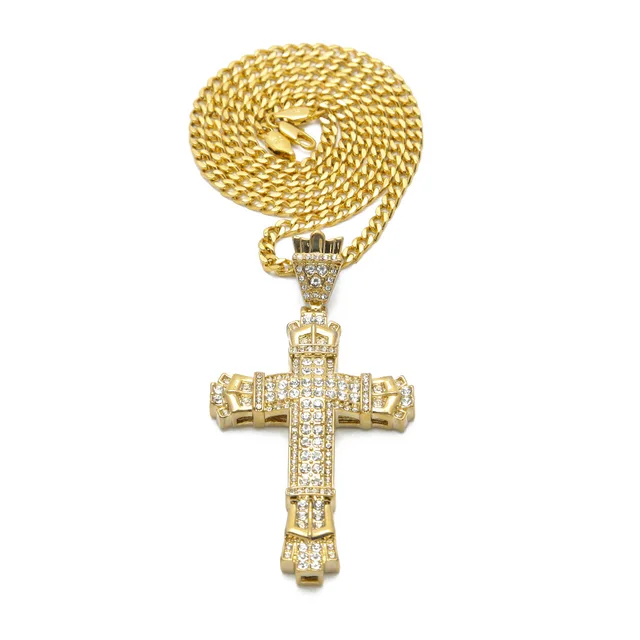 diamond encrusted cross pendant