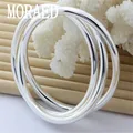 925 Sterling Silver Bracelet Bangles Women Three Lines Smooth High Quality Solid Bracelet Bangles Fashion Jewelry preview-3