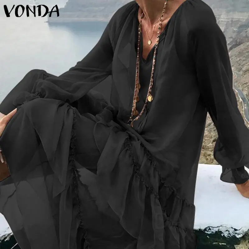 VONDA Maxi Dress Robe Boheme Femme Sexy 