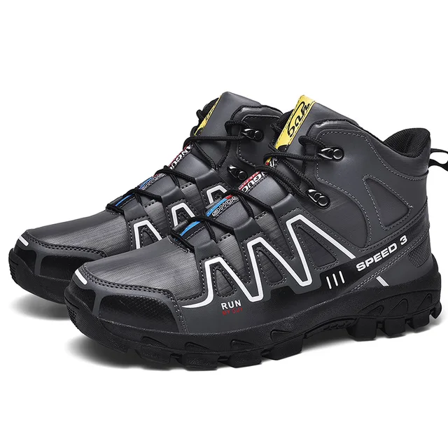 Men Hiking Shoes Waterproof Leather 