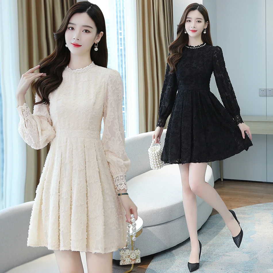 2022 Korean Vintage Long Sleeve Dress 